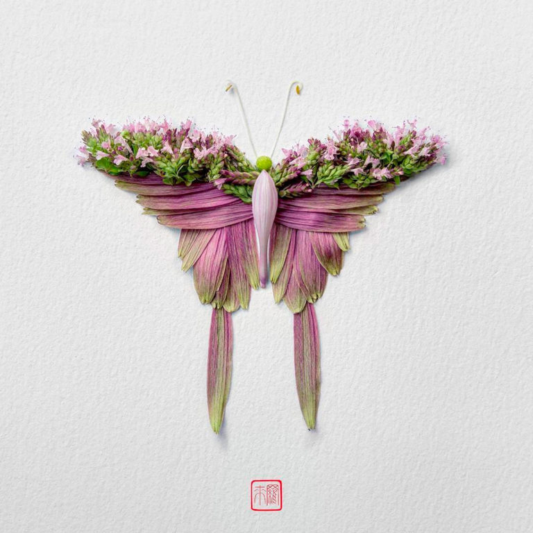Insects made of flowers and plants by Raku Inoue | Daily design ...