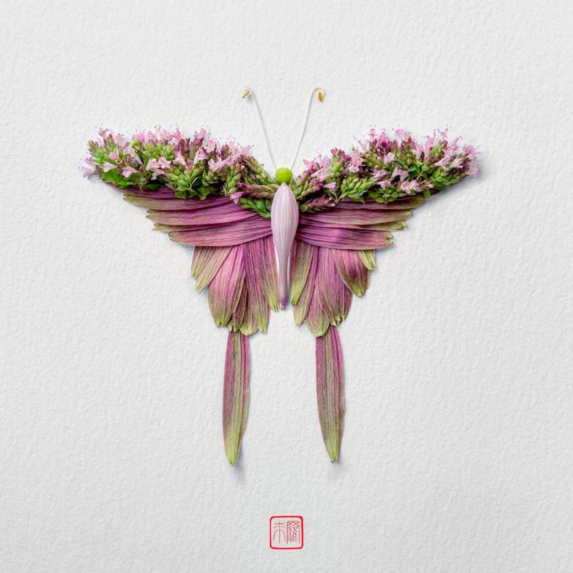 Insects made of flowers and plants by Raku Inoue | Daily design ...