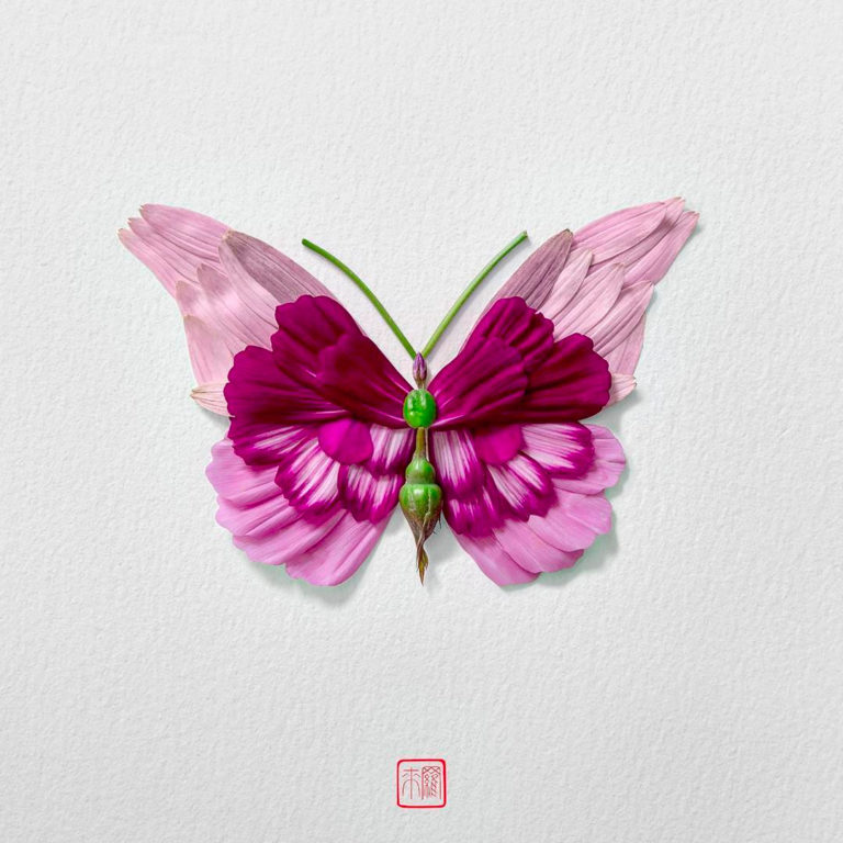 Insects made of flowers and plants by Raku Inoue | Daily design ...