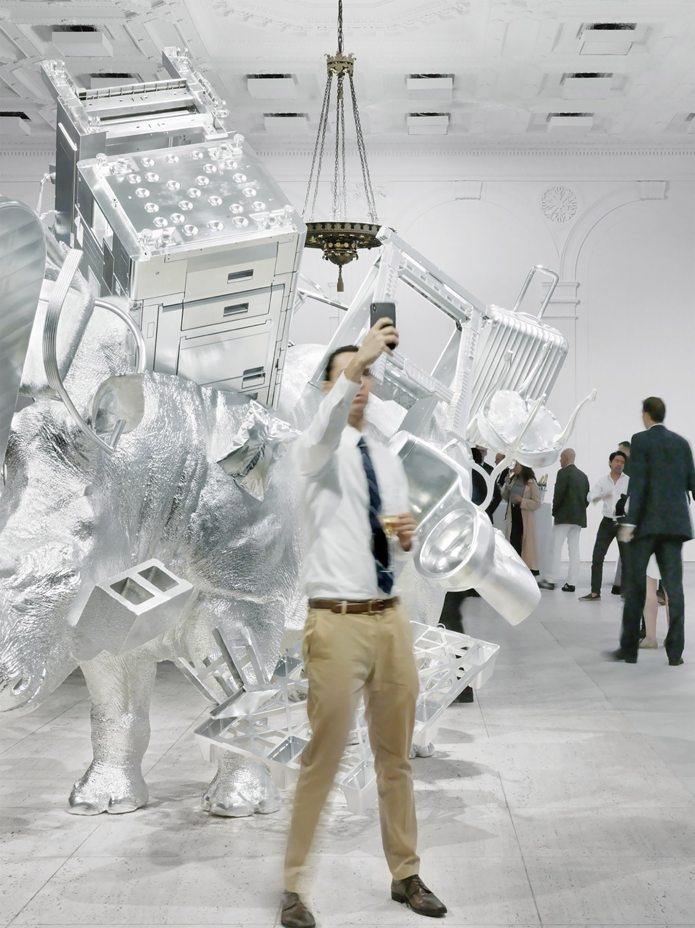 The Magnetic Force of Urs Fischer's Life-Size Metallic Rhinoceros — Colossal