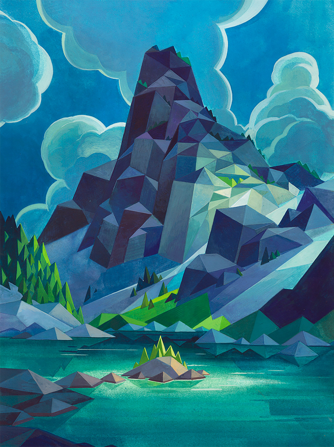 polygonal landscape paintings by laura bifano daily
