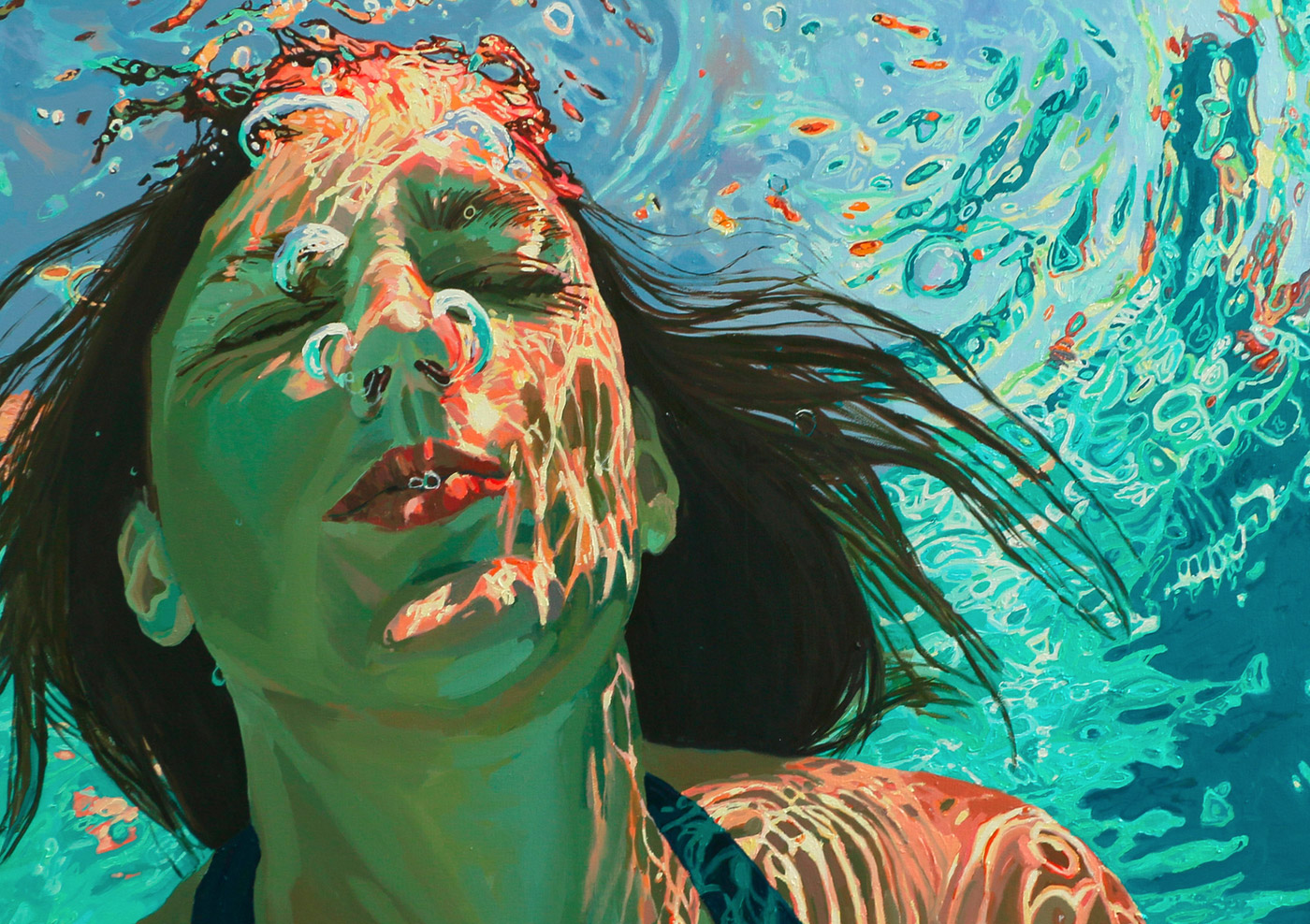Person Underwater Painting
