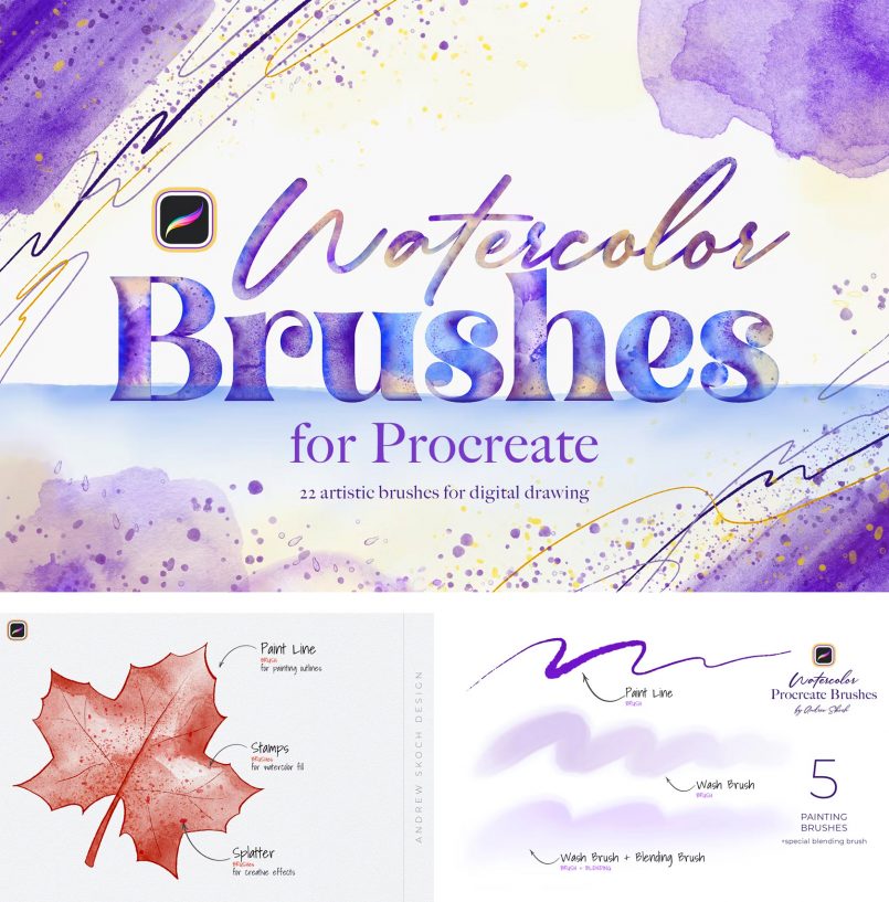 Gouache Shader Brushes for Procreate - RetroSupply Co.