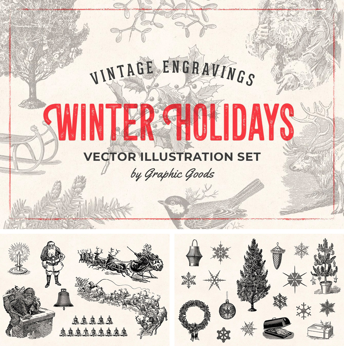 15+ Festive Graphics for your Christmas Cards & Designs | Daily design