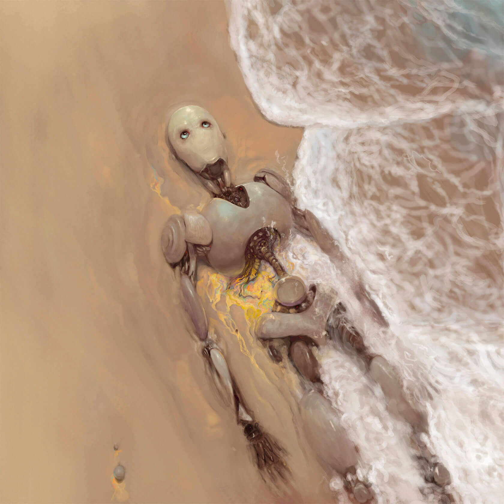 Sad Robots Digital Paintings by Burton Gray Daily design