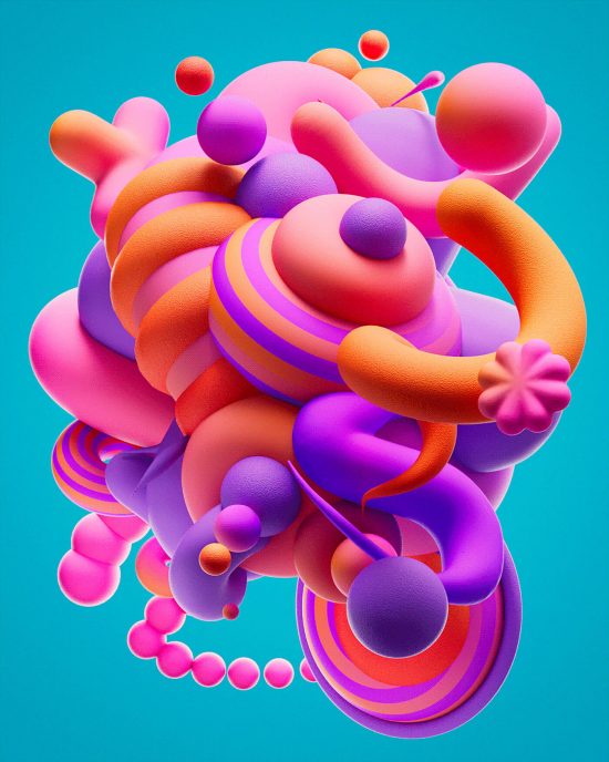 Rainbow-Colored Abstract 3D Illustrations by PJ Richardson | Daily design inspiration for ...
