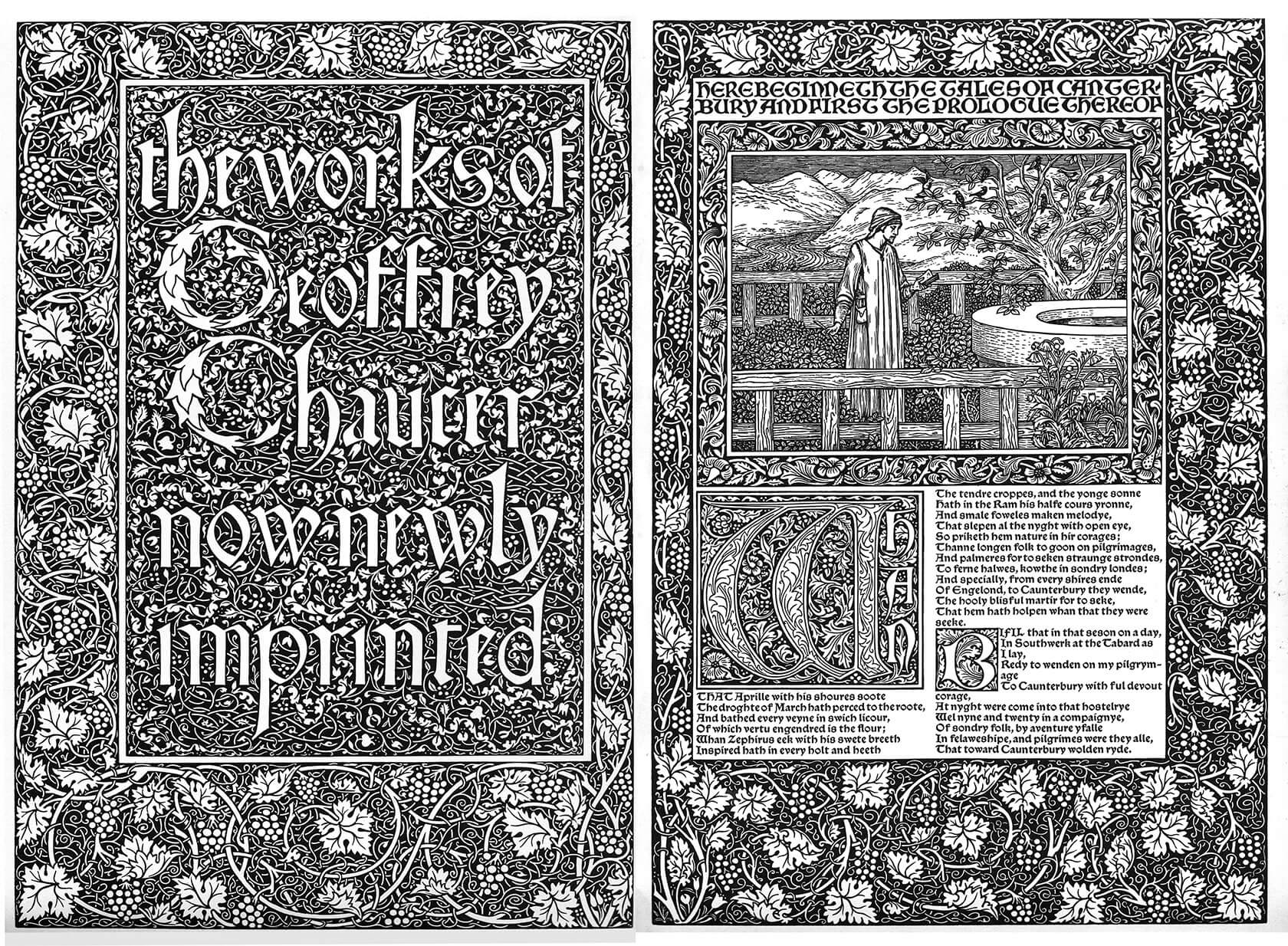 Exploring the Most Beautiful Book Ever Designed The Kelmscott Chaucer Online Daily design