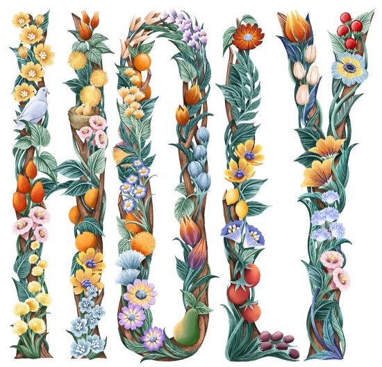 Botanic Lettering Ornate Botanical Lettering Creations by Spun Inthawong | Daily design ...